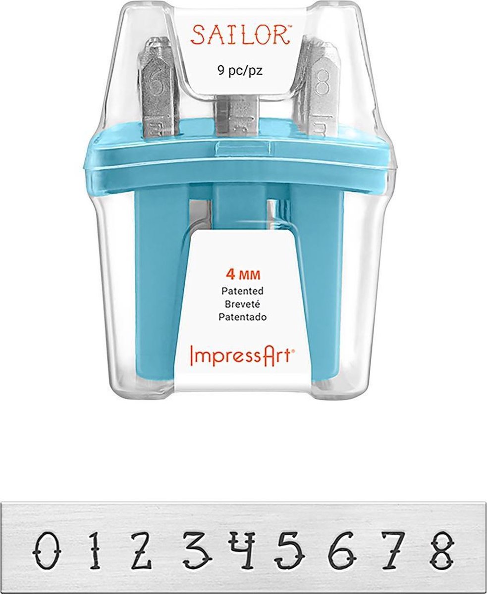 Impressart Embossing Stempels Blauw 4 Mm 9-delig