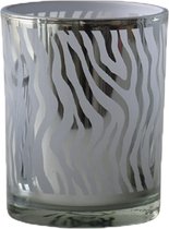 Waxinelichthouder Abstract Zilverkleurig (8 x 7 x 7 cm)