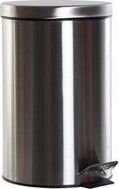 2x stuks vuilnisbakken/pedaalemmers zilver 12 liter 40 cm Rvs - Afvalemmers - Prullenbakken