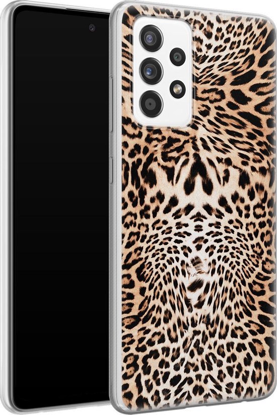 Coque Samsung A52 - Imprimé Léopard | Samsung Galaxy A52 | Étui en Siliconen TPU | Couverture arrière transparente