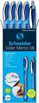 Schneider balpen - Slider Memo - XB 1,4mm - 4 stuks + 1x gratis - Slider Rave - S-150275