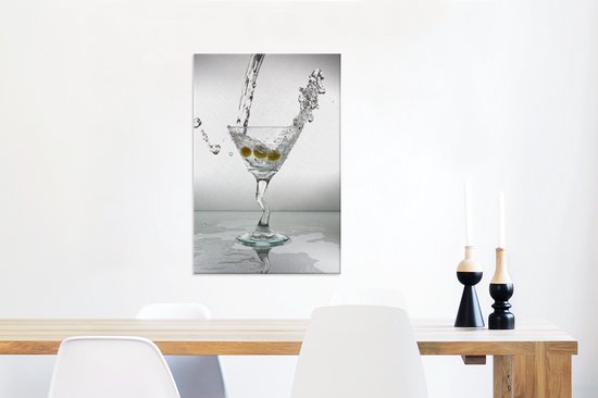 Le verre Martini est rempli de toile 60x90 cm - Tirage photo sur toile (Décoration murale salon / chambre)