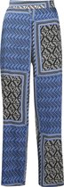 Cassis - Female - Soepele broek met geometrische print  - Marineblauw