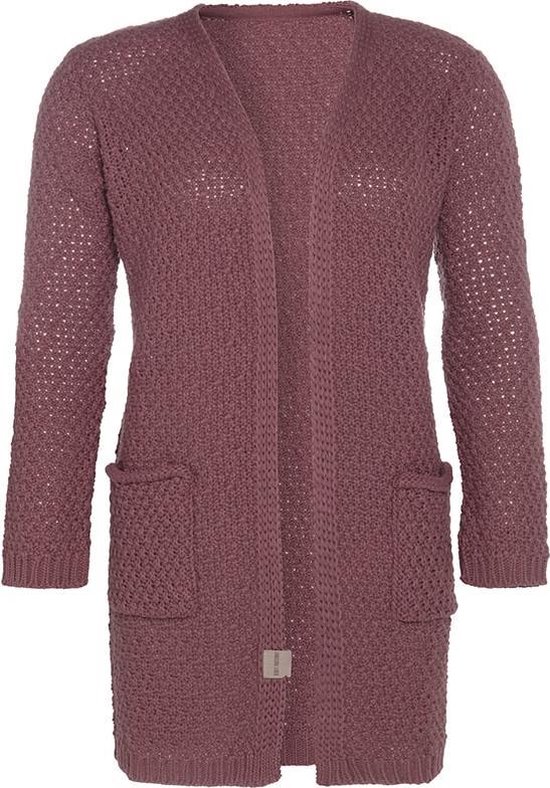 Cardigan Femme Knit Factory Luna - Rouge Pierre - 40/42 - Avec poches latérales