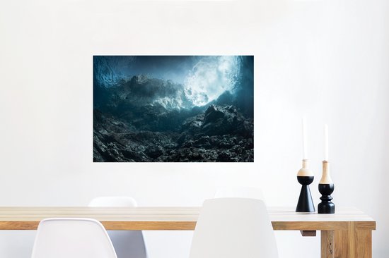 Poster Roches sombres sous l'eau 60x40 cm - Tirage photo sur Poster (décoration murale)