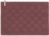 Knit Factory Gebreide Placemat - Onderlegger Uni - Eetmat - Stone Red - 50x30 cm