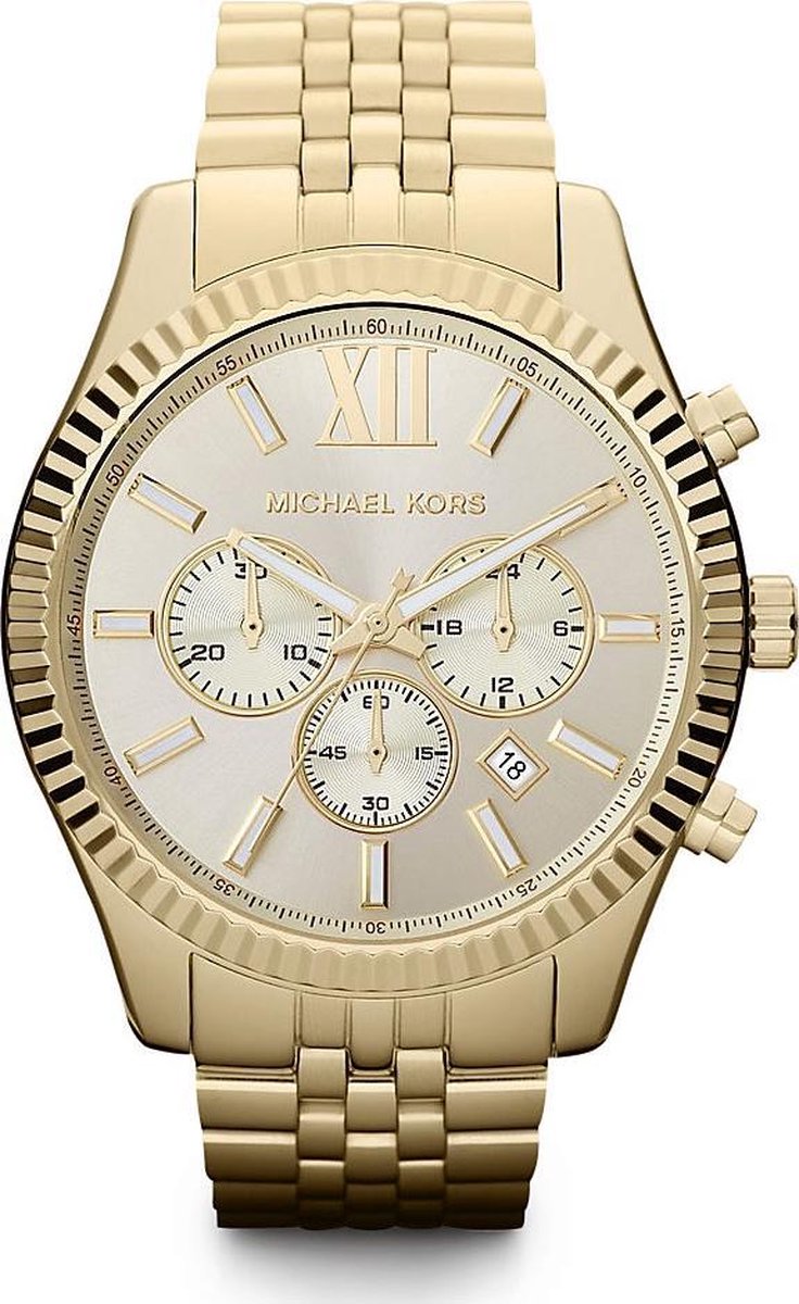 Michael Kors Lexington MK8281- Horloge - Staal - Goudkleurig - Ø 45 mm