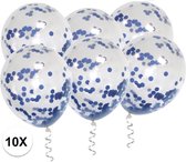 Ballons de Confettis bleus 10 pièces de sexe Luxe Reveal embellissement babyshower anniversaire Ballon de Confettis en Papier bleu