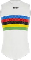 Santini Ondershirt mouwloos Heren Wit Multikleur - Rainbow Stripes Baselayer - Uci Official - XS
