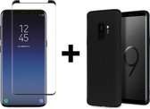 Gehard Glas Screenprotector + Color Backcover Galaxy S9 hoesje - Zwart