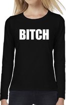 BITCH tekst t-shirt long sleeve zwart voor dames XS