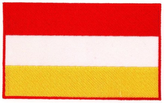 Drapeau d'application oeteldonk rouge / blanc / jaune 12x7 cm | bol