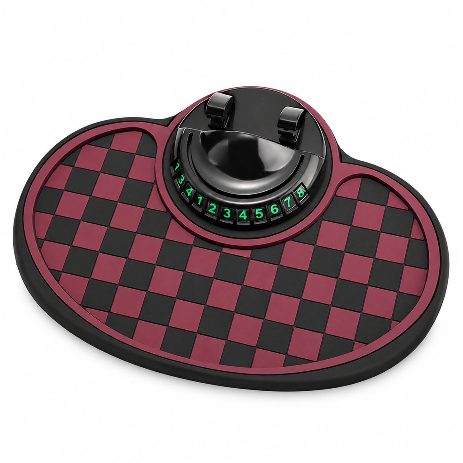 Telefoonhouders auto: multifunctionele antislipmat voor het dashboard met telefoonhouder en parkeernummerdisplay, 22 × 18 × 5,5 cm