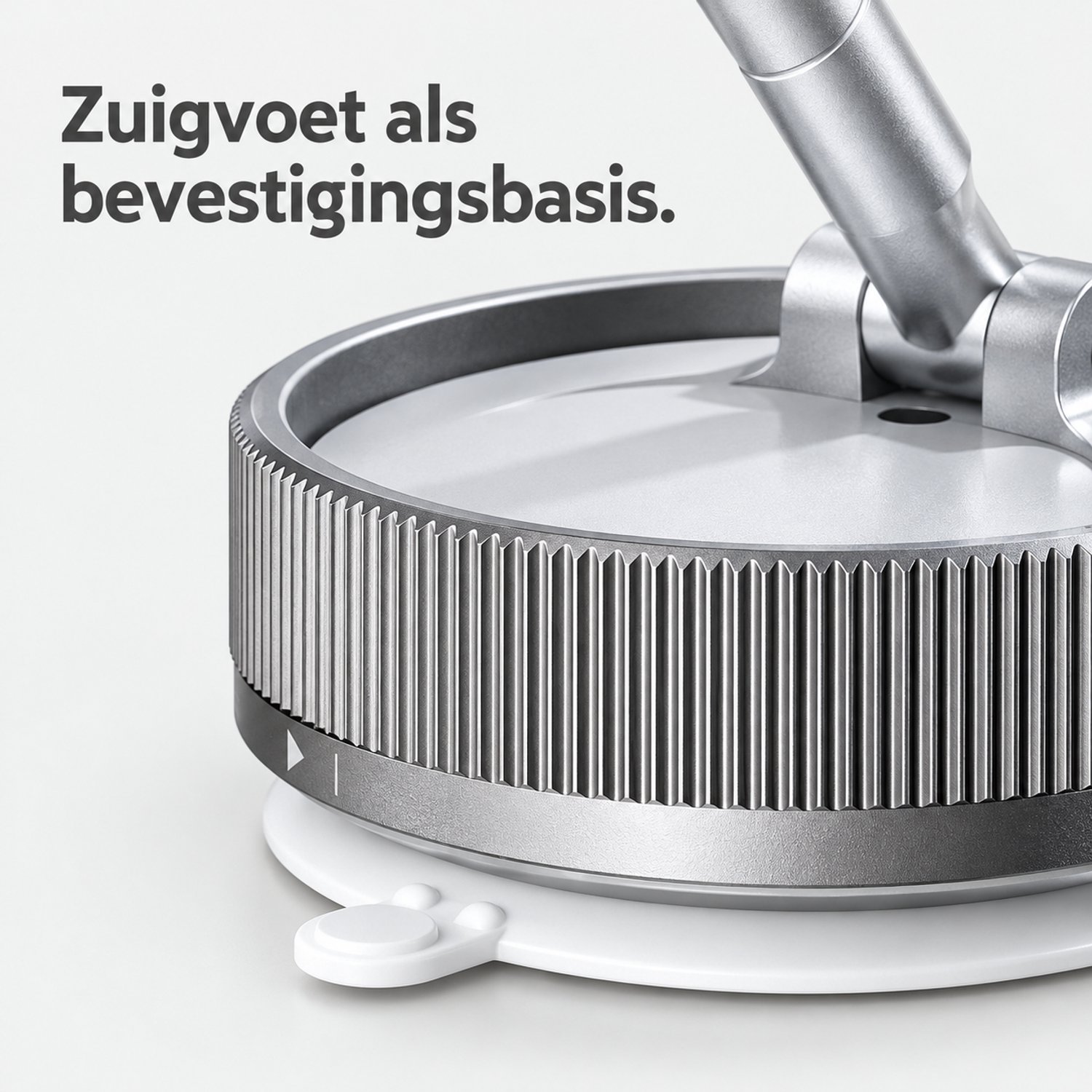 Parelwitte magnetische telefoonhouder voor in de auto met zuigvoet, inklapbare arm en draaibare constructie