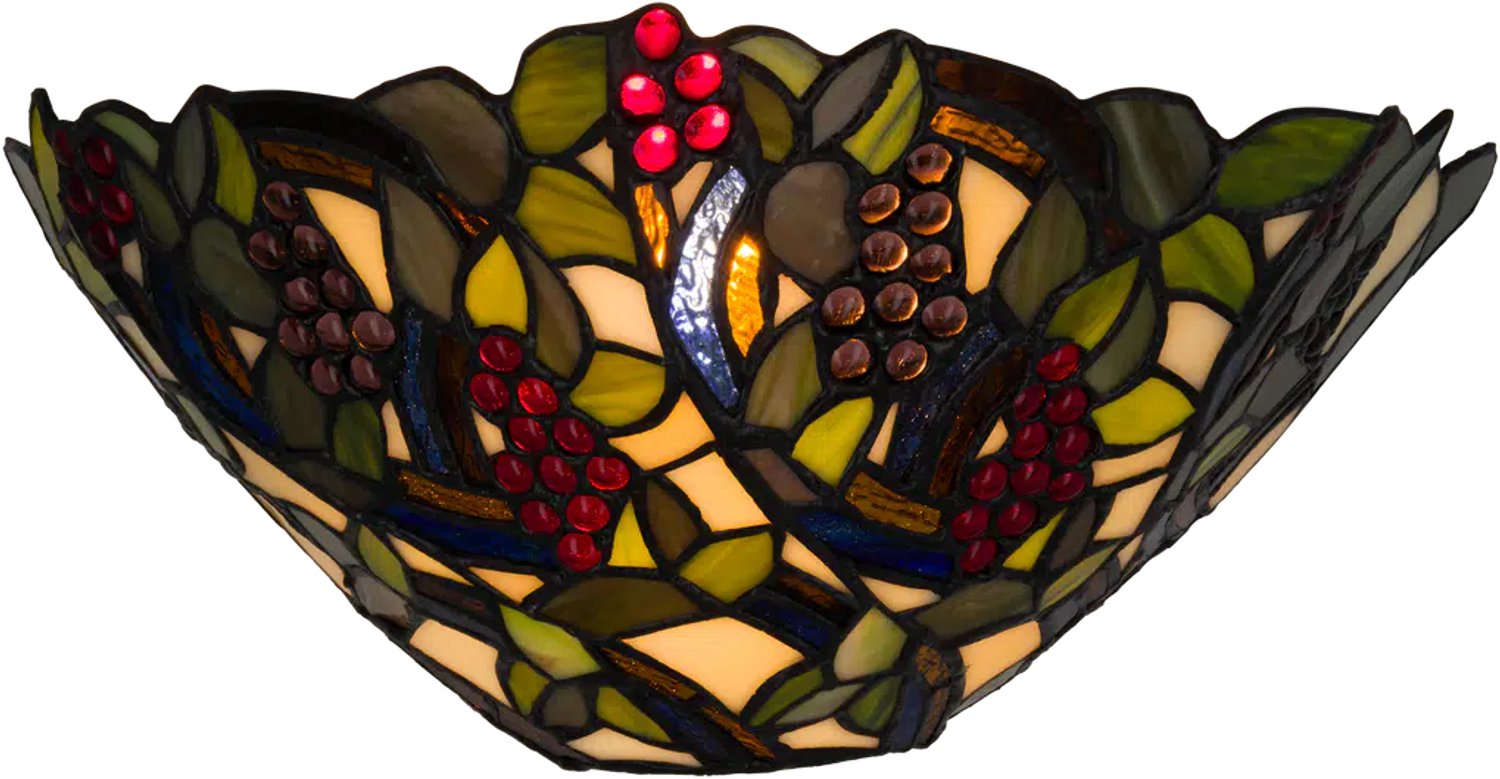 Tiffany wandlamp Druiventrossen & Bladeren B 33 cm | RORUVERA