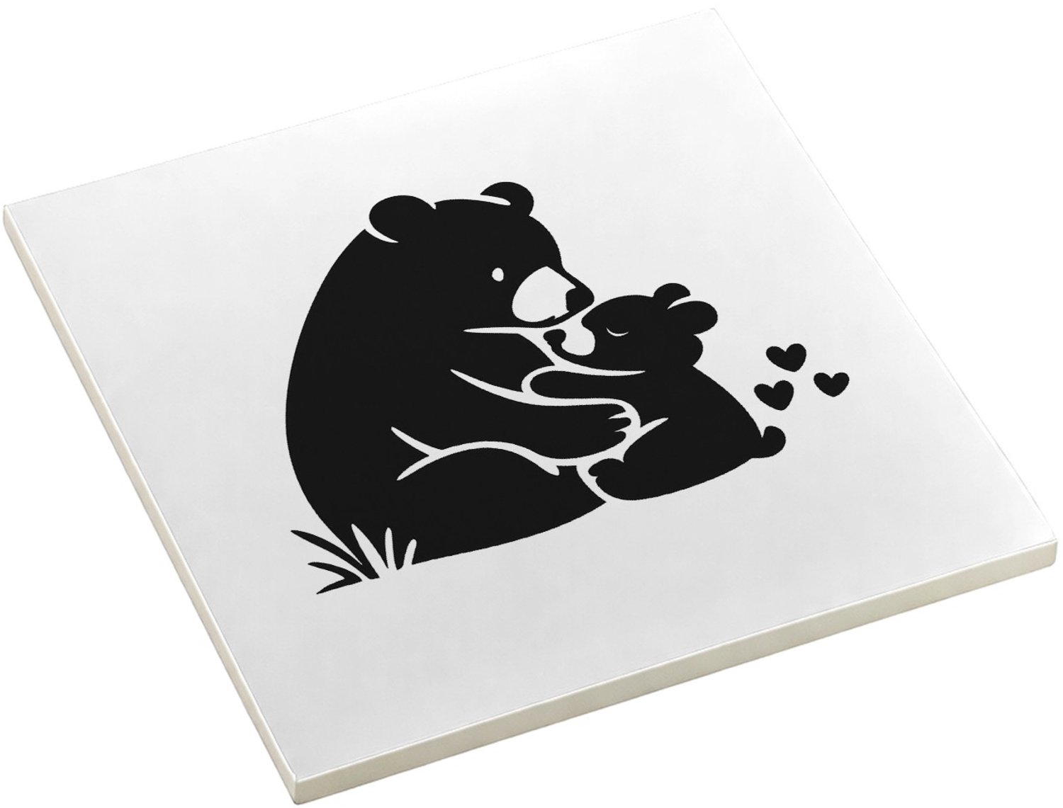Mr Cadeautjes Decoratie tegel Liefdevolle complimenten in een compacte typografische poste - 10,8 x 10,8 cm, keramiek - keuken, badkamer, woonkamer | cadeau Wit