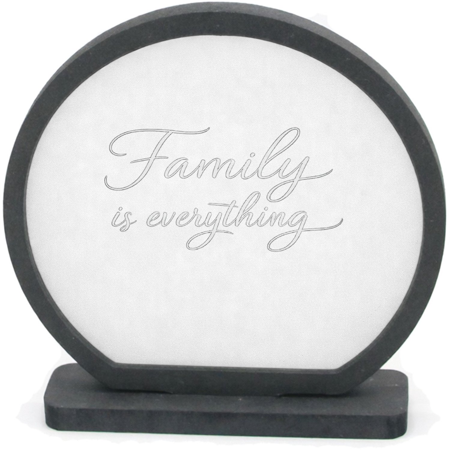 Mr Cadeautjes Houten fotolijst rond met MDF inleg - design Persoonlijke liefdevolle titel in een rustige, minimalistisc | cadeau Wit