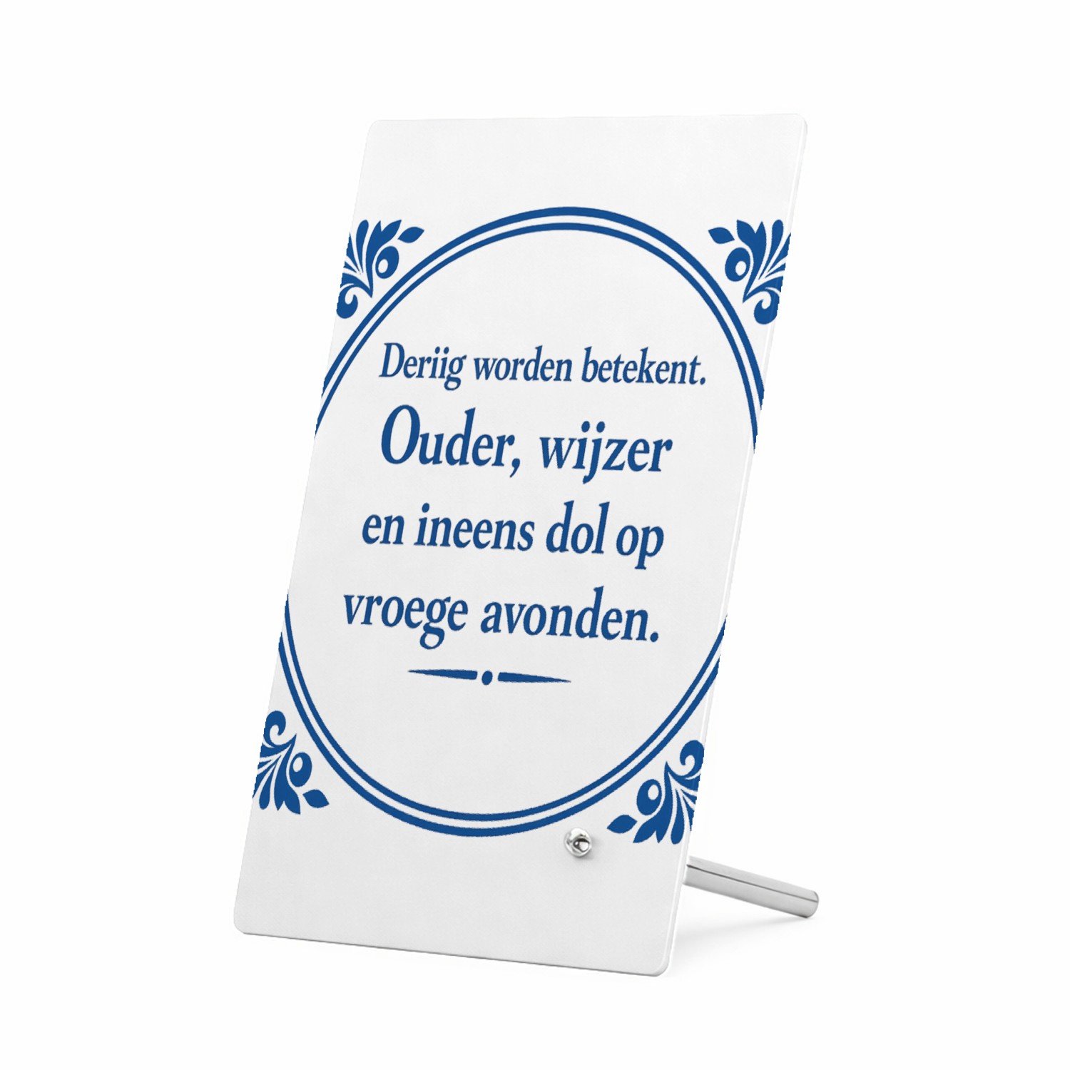 Mr Cadeautjes Glasframe 11 x 16 - design Klassieke tegelvorm met speelse, brutale quote rond een nieu | cadeau Wit