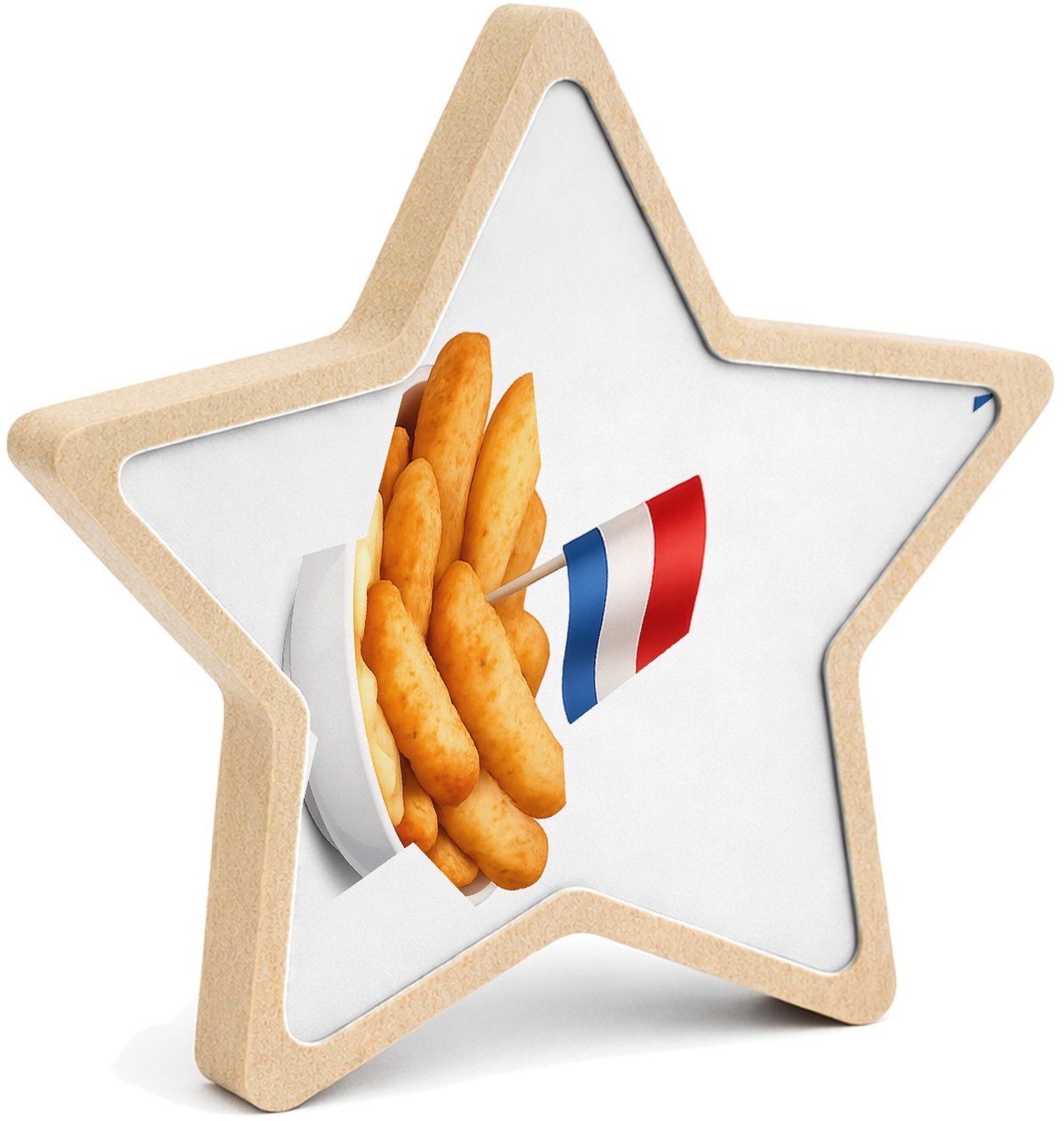 Mr Cadeautjes MDF fotolijst ster 14 x 13,5 - design Keukenhumor rond een andere populaire snack, met eenzelfde p | cadeau Wit