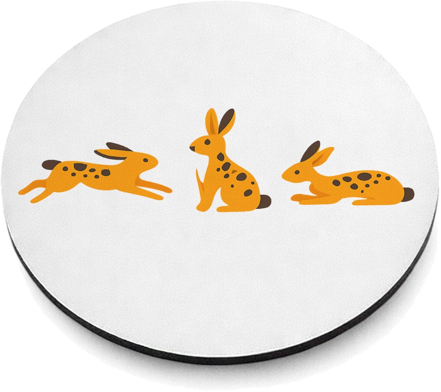Mr Cadeautjes MDF magnetische fotolijst rond Ø 9,5 - design Een subtiele patrooncompositie met meerdere losse figuren di | cadeau Wit