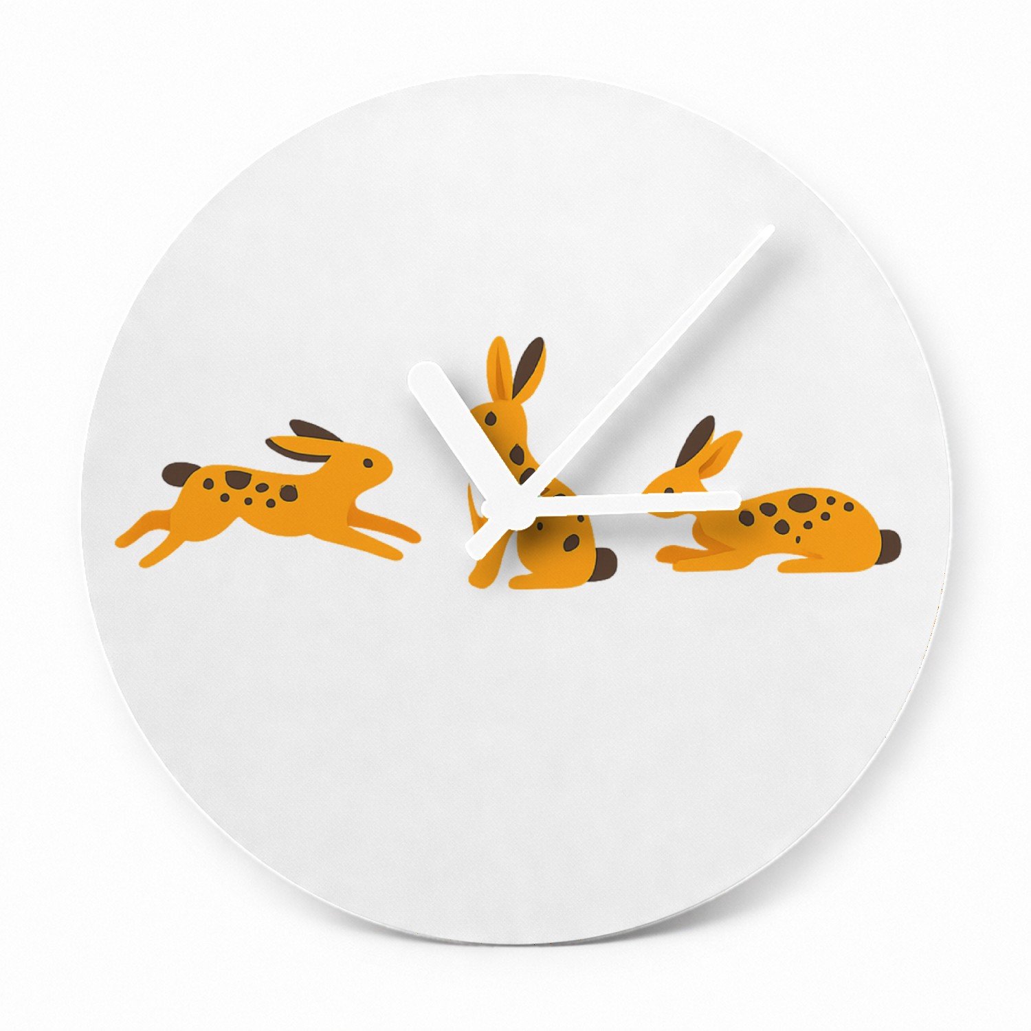 Mr Cadeautjes Glazen klok Ø 20 - design Een subtiele patrooncompositie met meerdere losse figuren di | cadeau Wit