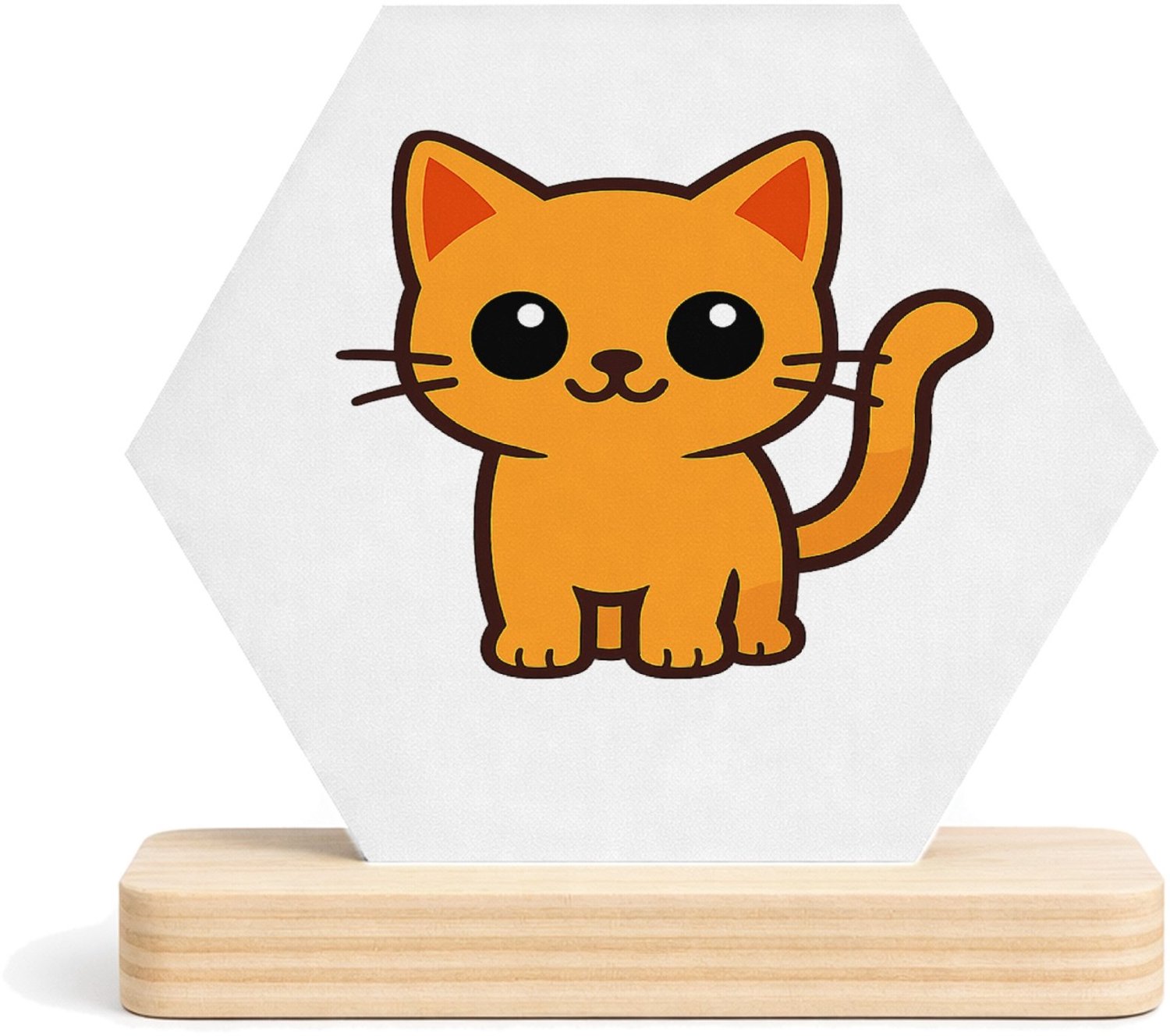 Mr Cadeautjes MDF fotolijst/inleg hexagon 14 x 13 - design Een vrolijke, minimalistische dierfiguur met een heldere con | cadeau Wit