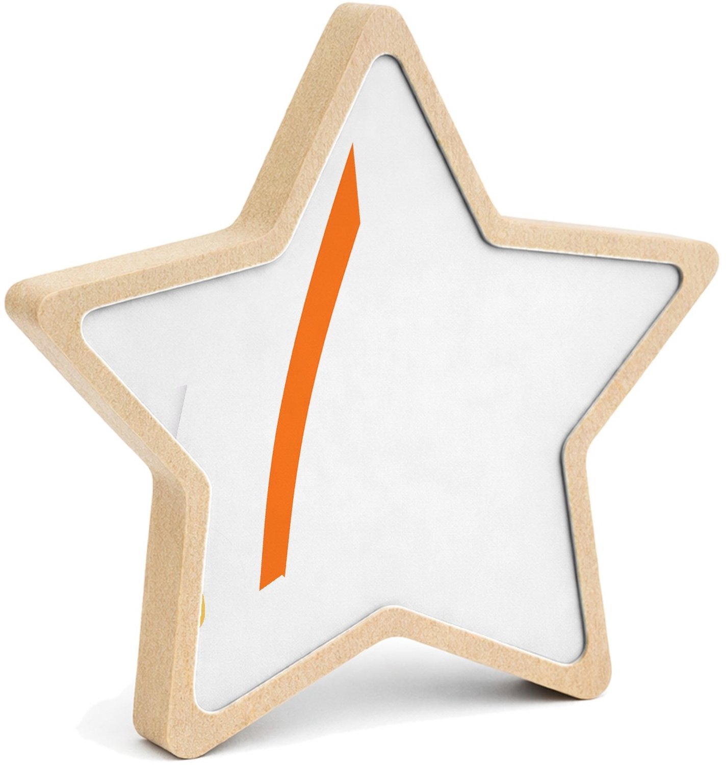 Mr Cadeautjes MDF fotolijst ster 14 x 13,5 - design Rustige minimalistische sportmotivatiecover met grote curve | cadeau Wit