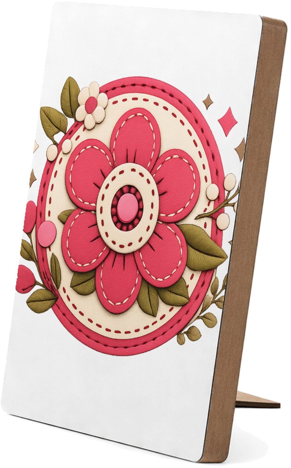 Mr Cadeautjes Glasframe/MDF 12,7 x 17,8 - design Een vrolijke complimentenbadge met retro bloemenkader en cen | cadeau Wit