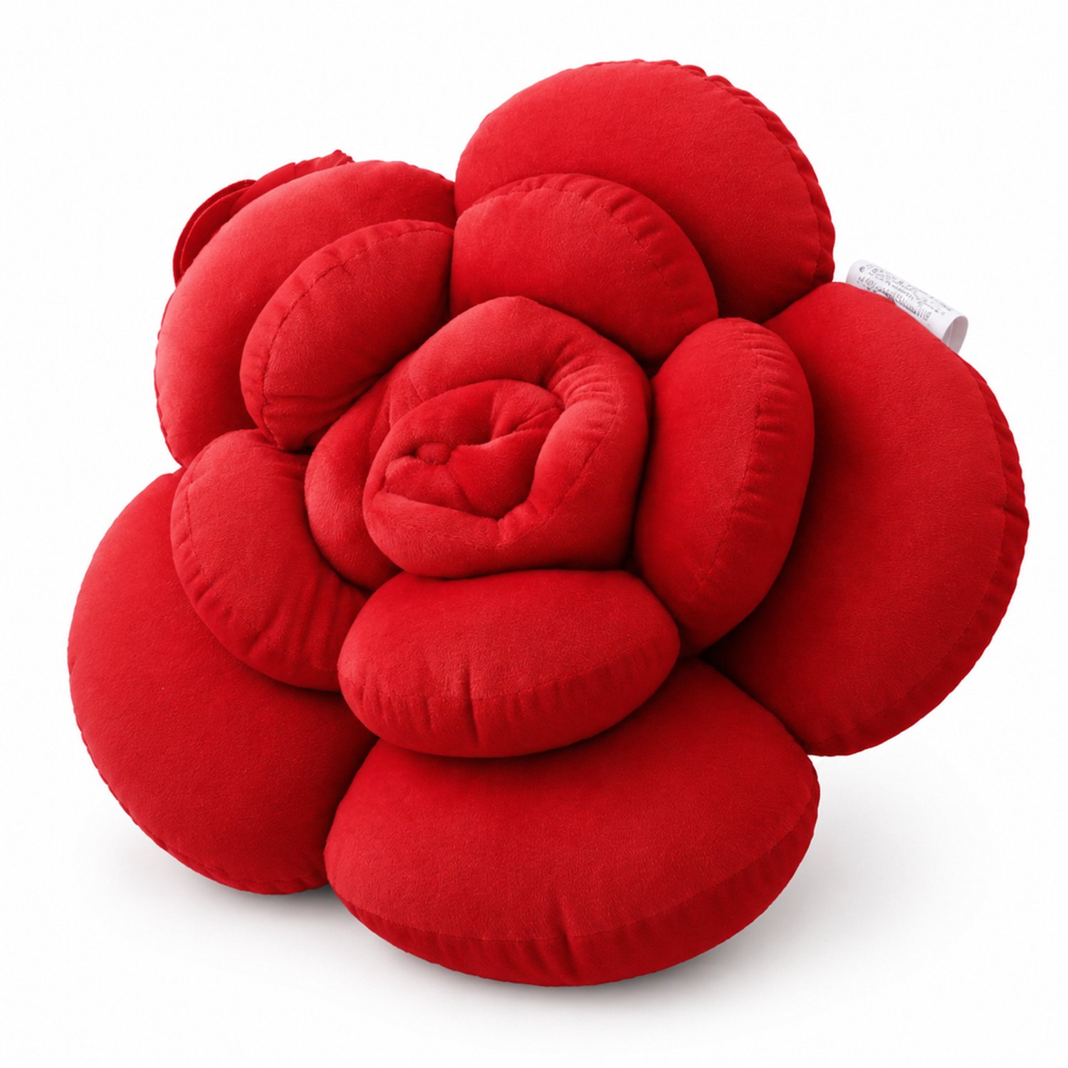 SWGOTA Rood roosvormig sierkussen 45 cm - Zacht pluche met gelaagde bloemblaadjes voor bank en slaapkamer
