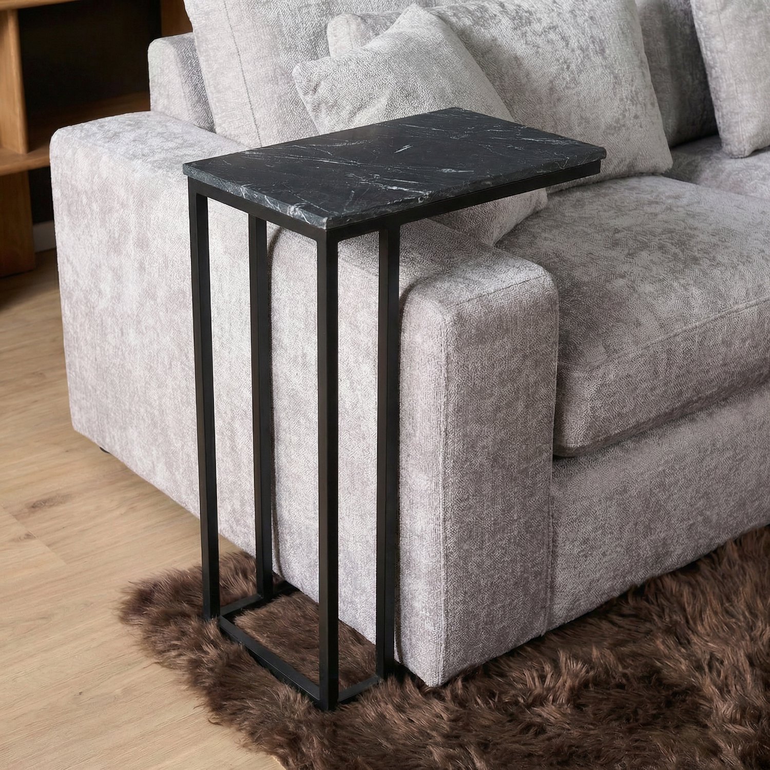 Starfurn Bijzettafel Slider - Zwart - 30x40x73 cm