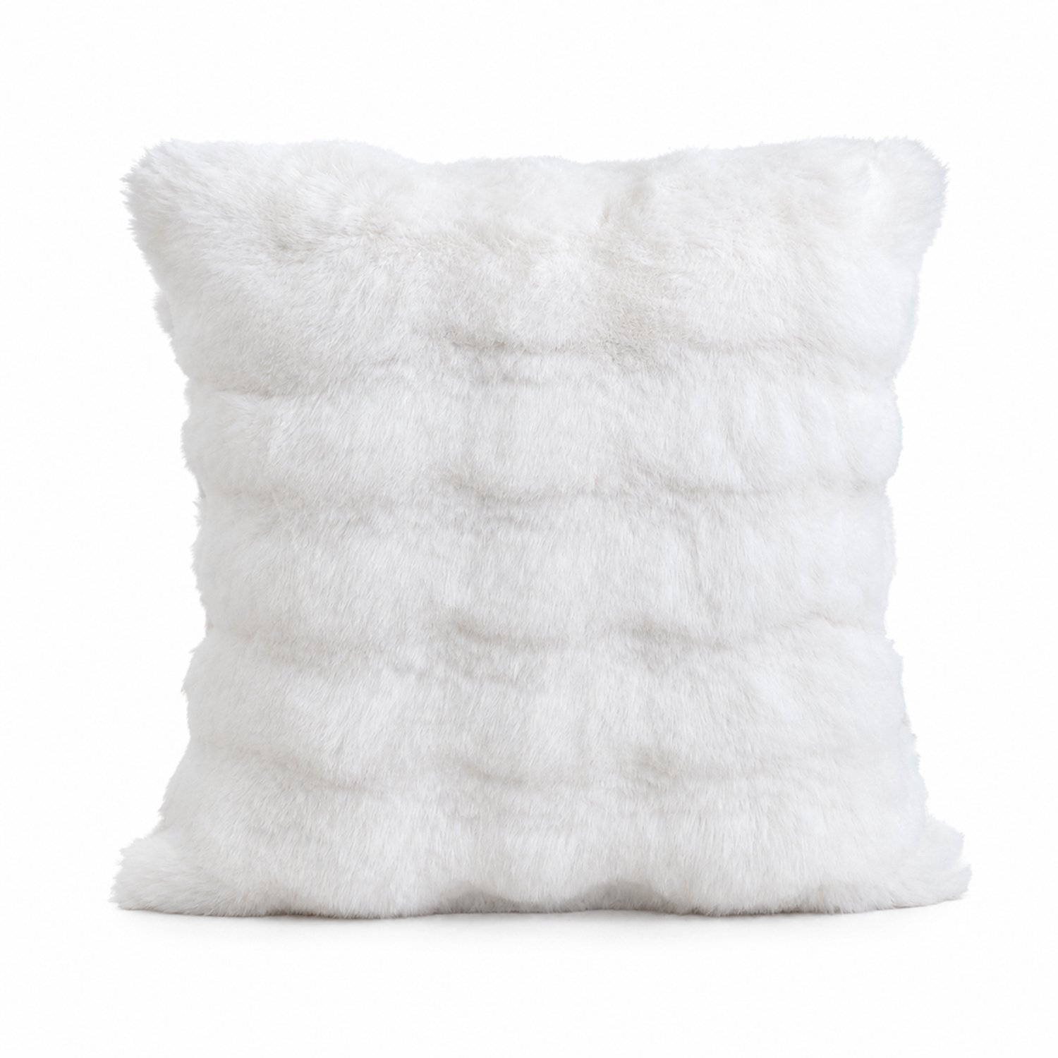 SWGOTA Witte pluchen kussenhoes 45 x 45 cm - Dubbelzijdig zacht met bubbelstructuur - Vierkant voor de bank - Zonder binnenkussen