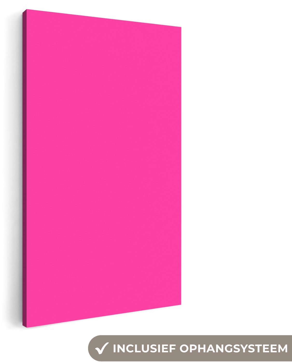Canvas schilderij 80x160 cm - Exclusieve wanddecoratie Electric - Magenta - Roze - Muurdecoratie woonkamer - Slaapkamer decoratie - Kamer accessoires - Schilderijen op canvas groot XXL