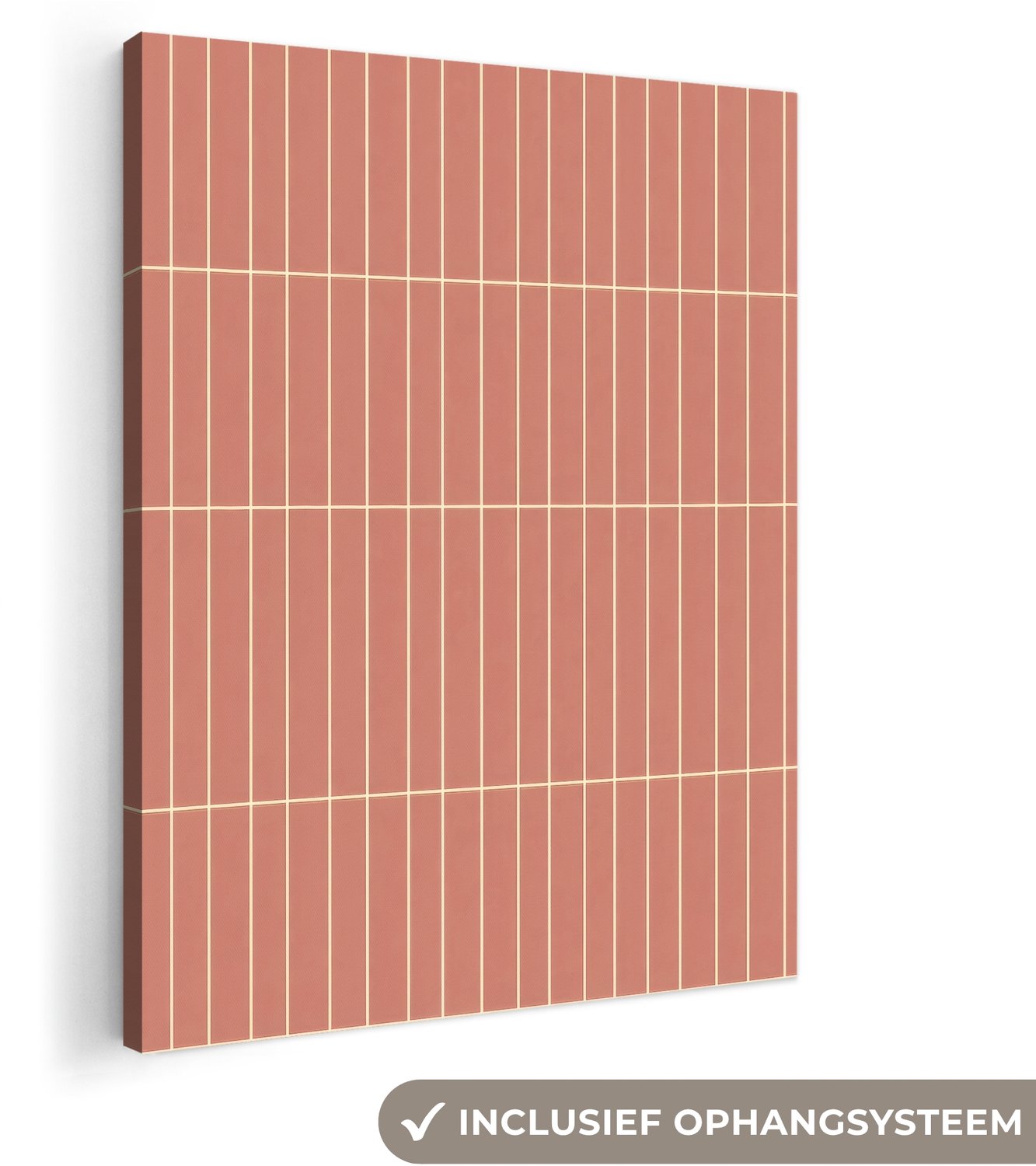 Canvas schilderij 70x100 cm - Exclusieve wanddecoratie Patroon - Tegels - Terracotta - Muurdecoratie woonkamer - Slaapkamer decoratie - Kamer accessoires - Schilderijen op canvas