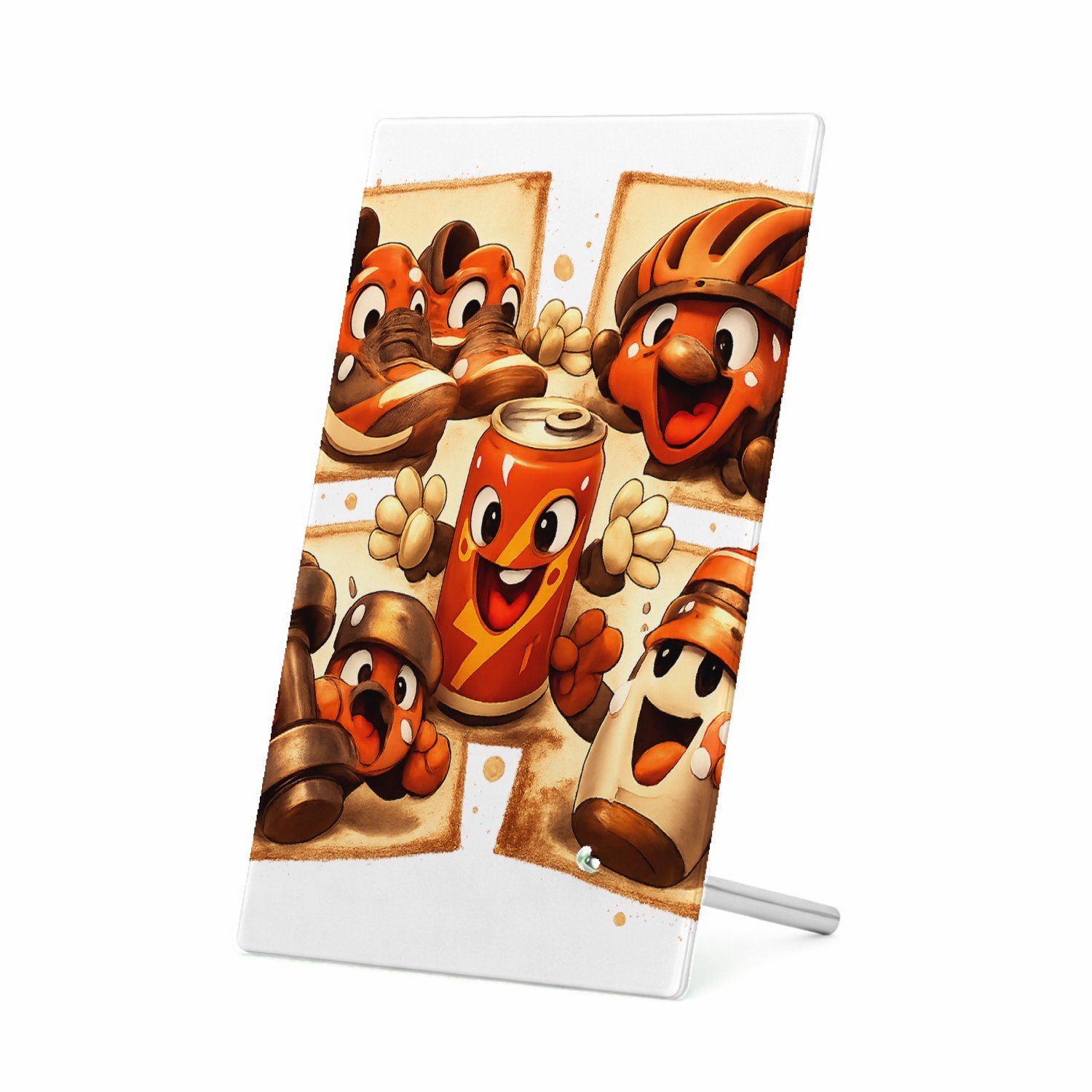 Mr Cadeautjes Glasframe 11 x 16 - design Een collage van sportieve gereedschappen die uitgeput en vro | cadeau Wit