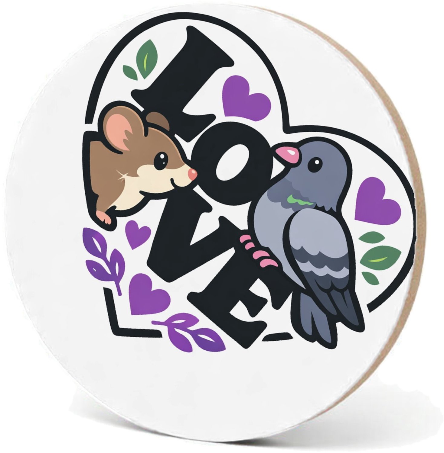 Mr Cadeautjes MDF fotolijst - design Een romantische maar luchtige dierencombinatie waarbij een v | cadeau Wit