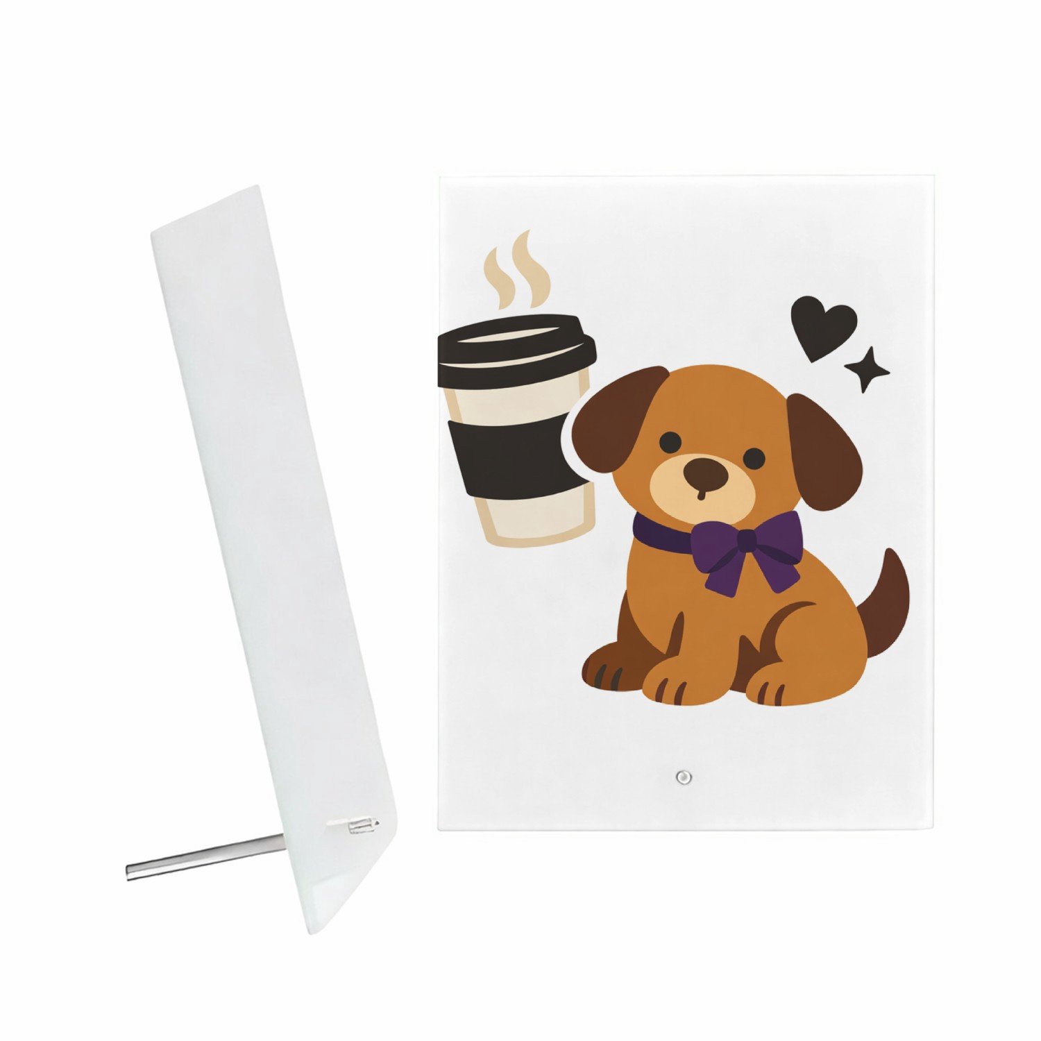 Mr Cadeautjes Glazen fotopaneel Cadeauprint rond een alledaagse luxe met een minimalistische - 15 x 20 cm, staand - glas, decoratie, wanddecoratie | cadeau Wit