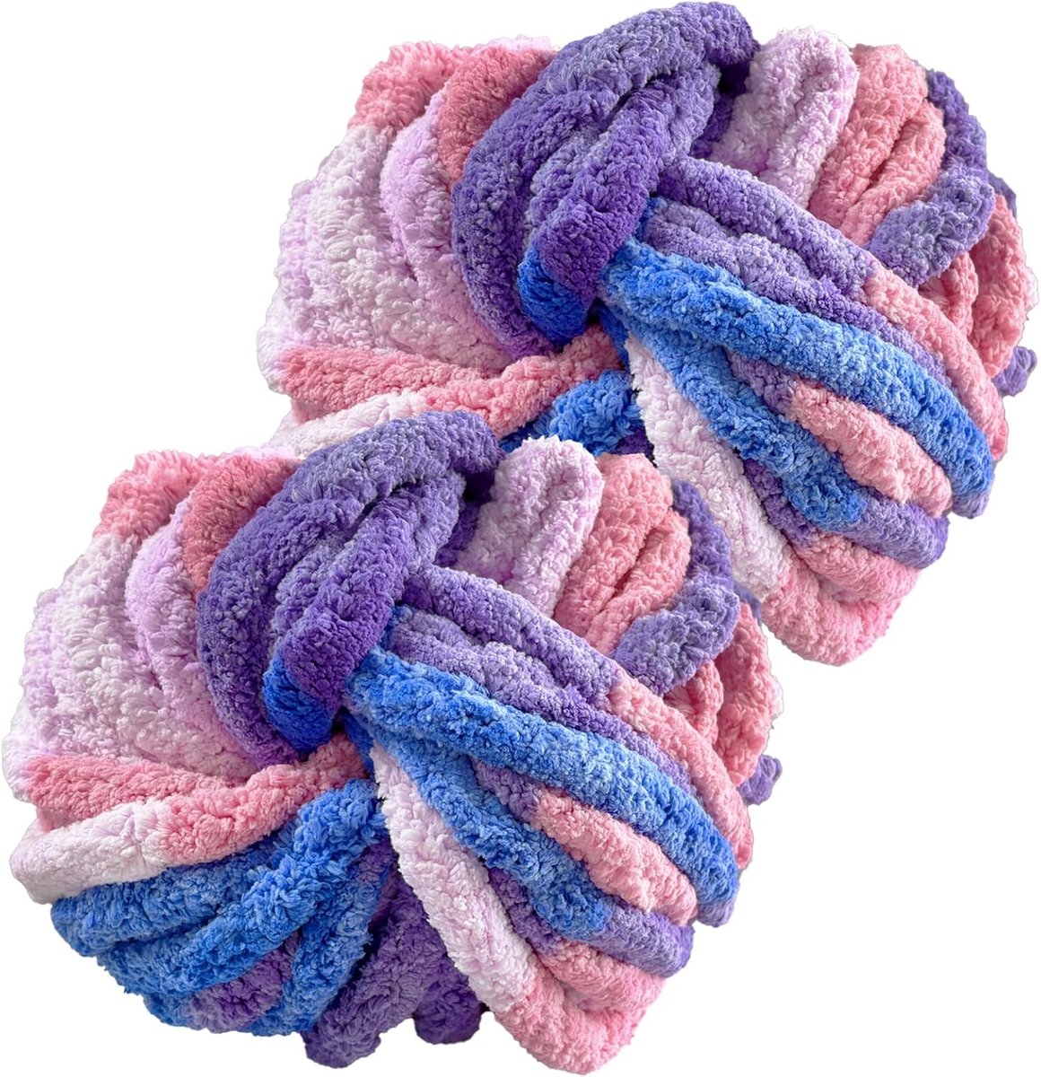 Wol 2 Stuks 500g, Chunky Garens voor Arm Breien en Haken van Dekens, XXL Reuzenwol voor Breien van Sjaals, Mutsen en Huisdiernest - Blauwe Bes
