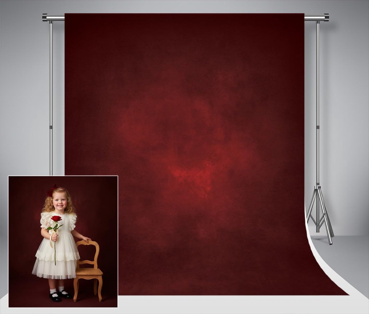 Kate Fotografie-achtergronden 2 x 3 m Rode Gradiënt Abstracte Donkere Achtergronden Opvouwbare Studio-achtergrond Vintage Velvet Textuur Wasbaar Decoratief Tapijt