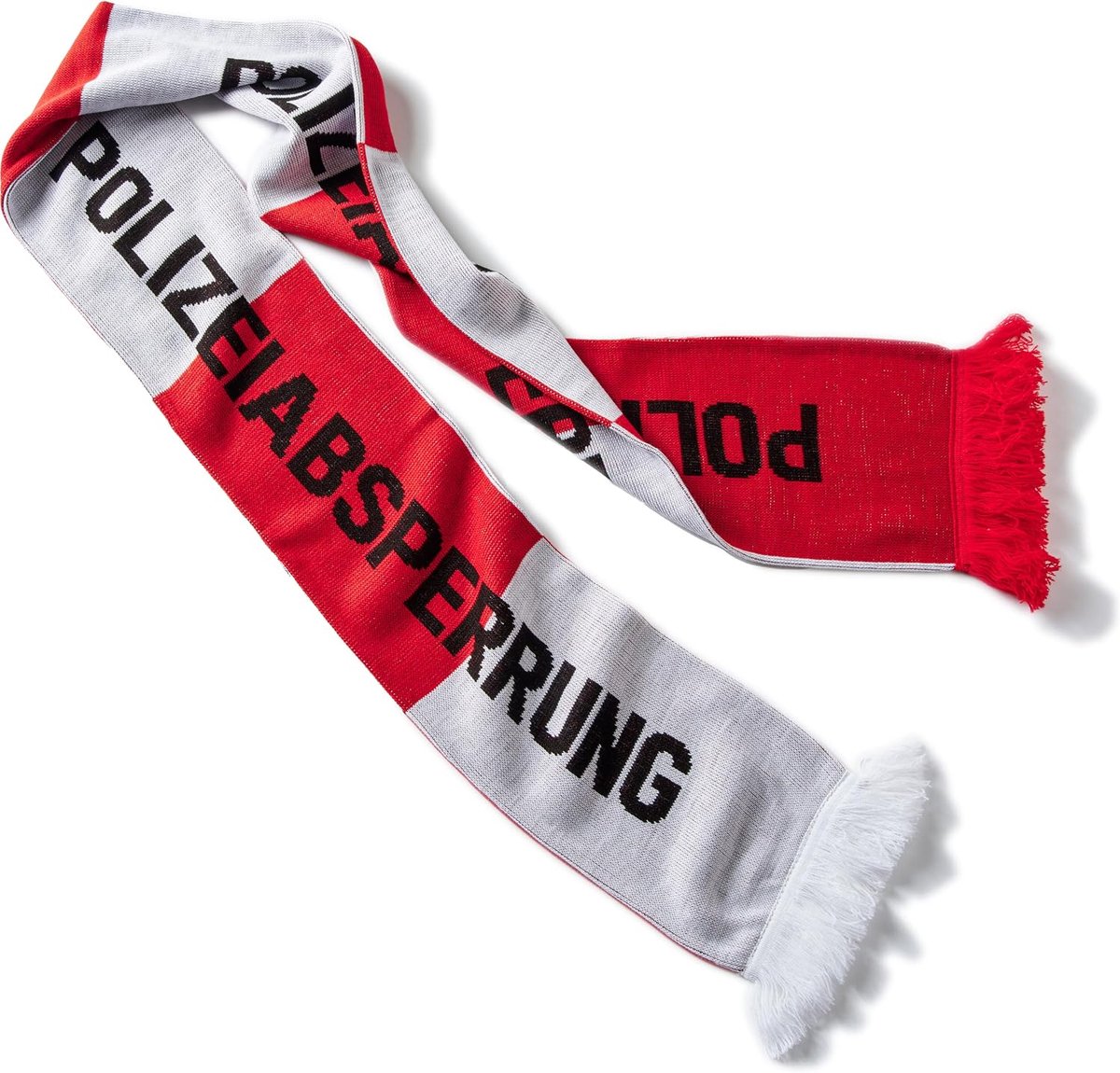 Sjaal heren dames: politieafsluiting - grappige sjaal voor politieagent punk sprayer graffiti bouwvakkers voetbal fan sjaal ultras hooligans vrouwen mannen kinderen, rood/wit, 180 cm
