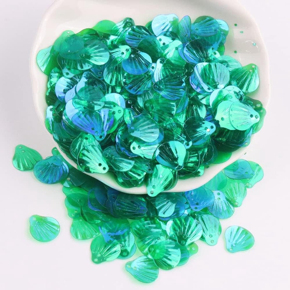 Pailletten, schelpvorm, pailletten, knutselen, losse pailletten cup, glinsterende spangles, handgemaakte doe-het-zelf creatieve kleuren, kralen, pailletten voor handwerk