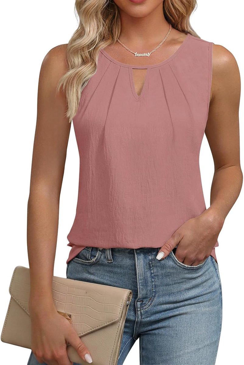 Tanktop Dames Zonder Mouwen Blouse Top Dames Basic Cami Zomer V-hals Tops Blouseshirt Vest
