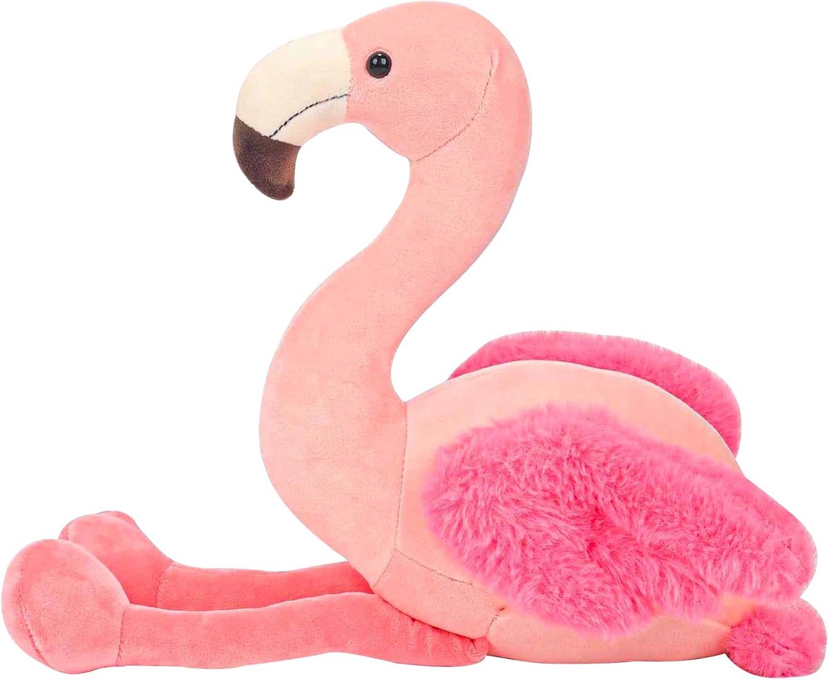 50 cm flamingo knuffeldier, zacht flamingo-speelgoed, pluizig knuffeldier om te spelen en te knuffelen, pluche kussen