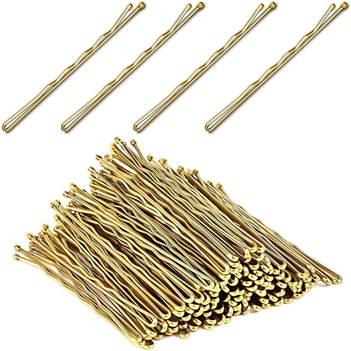 Haarspelden van metaal, onzichtbare golvende haarspelden, haaraccessoires voor meisjes, geschikt voor alle haartypes van vrouwen (goud)