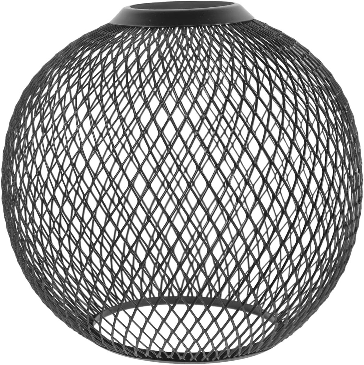 Lampenkap van ijzerdraad, retrostijl, metaal, vervangende lampenkap, warm licht, robuust en eenvoudig te monteren, zwart