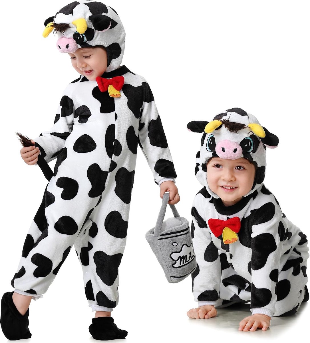 Babykostuum leeuw voor kinderen, koe, cosplay, pluche, set met handschoenen, hoofdbedekking, jurk