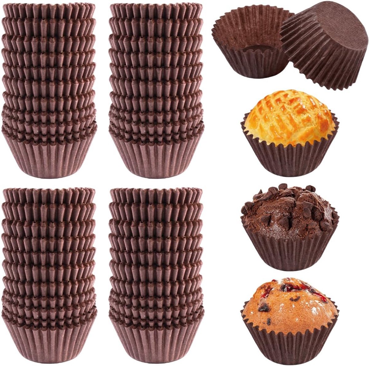 1000 Stuks Mini Muffinvormpjes, 25 x 25 x 20 mm Papier Cupcake-Vormpjes