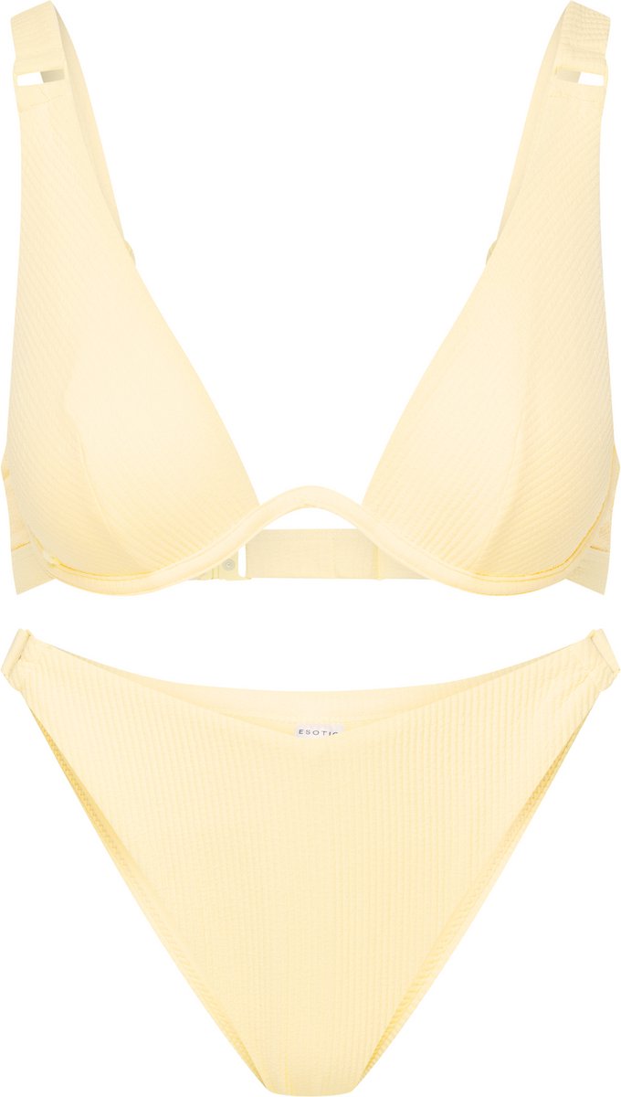 Esotiq Como - Bikini - Lichtgeel - Geribd - Triangelmodel
