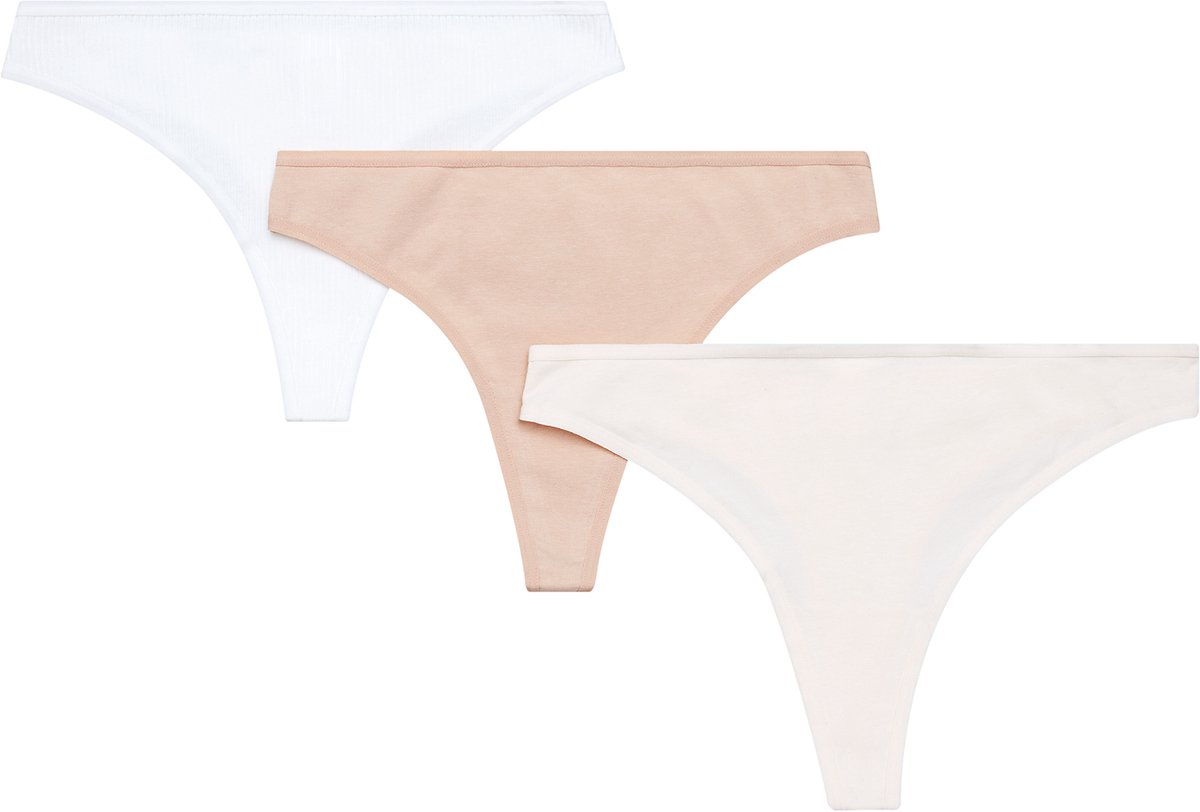 Esotiq Sol-Sol - Damesstring - 3-pack - Beige, Wit en Crème - Maat M
