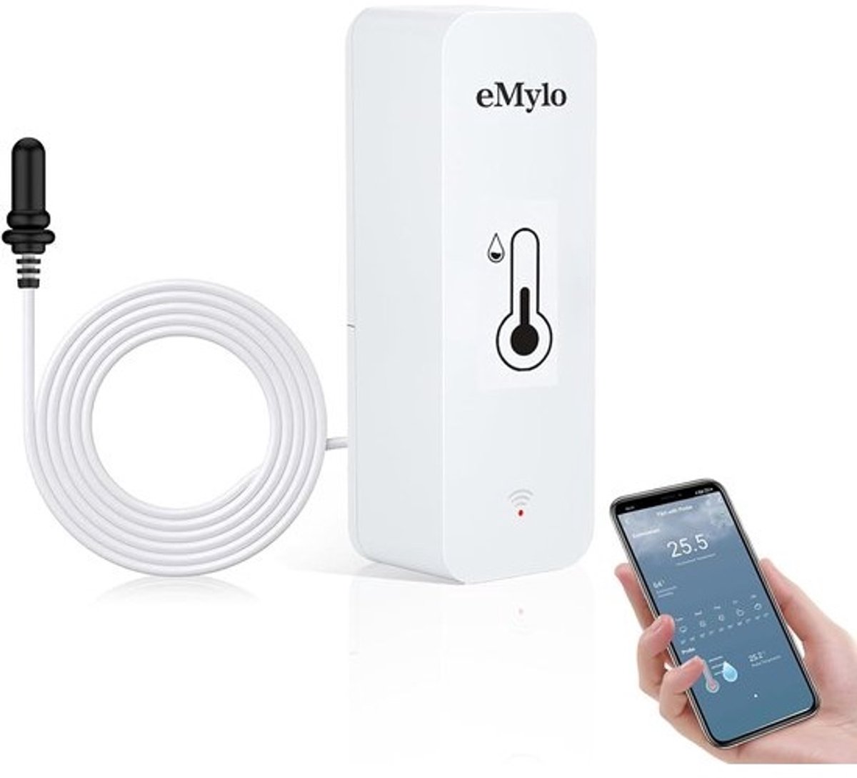 Draadloze Temperatuursensor en Hygrometer voor Binnen en Buiten met App Monitor