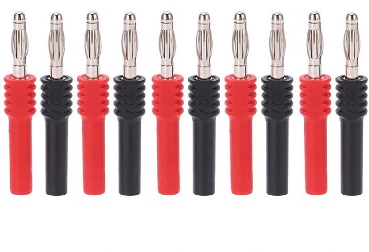 10Pcs 4Mm Mannelijke naar 2mm Vrouwelijke Geïsoleerde Banaan Socket Jack Connector Voor Multimeter Test Leads Elektrische Testen - Plug Connector .